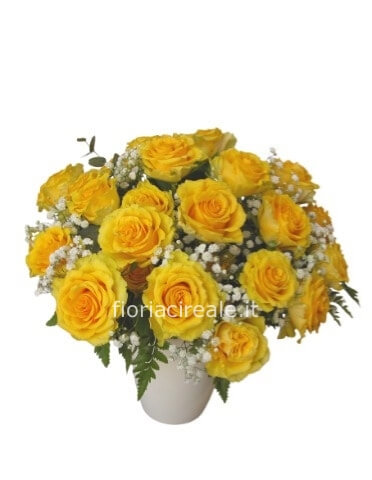 bouquet 12 rose gialle stelo cm 30