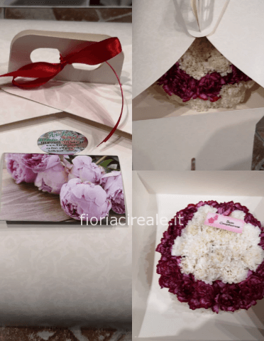 torta floreale di rose o garofani